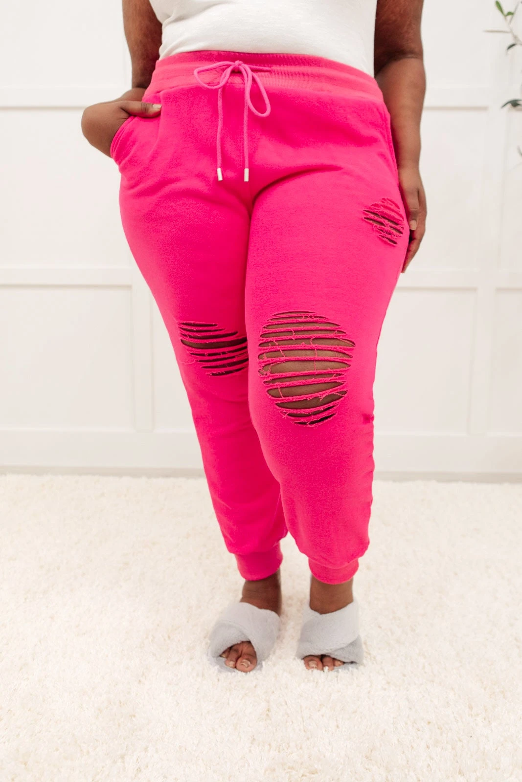 Ave Shops Kick Back Distressed Joggers - Hot Pink | Comfortable Bottoms & Jeans 8 Ave Shops Kick Back Distressed Joggers Hot Pink Bottoms & Jeans
