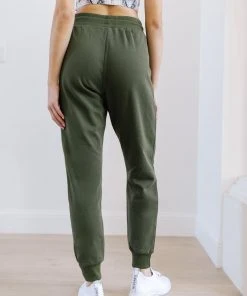 Ave Shops Kick Back Distressed Olive Joggers - Casual Comfort Bottoms 32 Ave Shops Kick Back Distressed Joggers In Olive