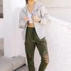 Ave Shops Kick Back Distressed Olive Joggers - Casual Comfort Bottoms 1 Ave Shops Kick Back Distressed Joggers In Olive