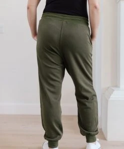 Ave Shops Kick Back Distressed Olive Joggers - Casual Comfort Bottoms 42 Ave Shops Kick Back Distressed Joggers In Olive