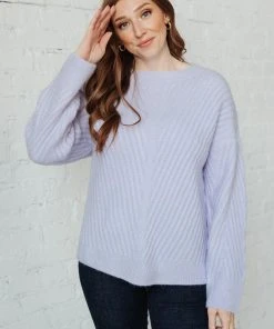 Ave Shops La-La Lux Sweater In Lavender Cardigans, Sweaters, Outerwear