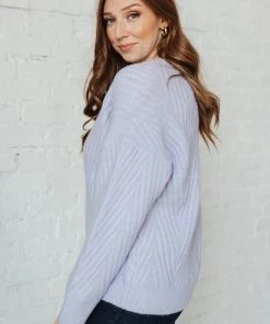 Ave Shops La-La Lux Sweater In Lavender Cardigans, Sweaters, Outerwear