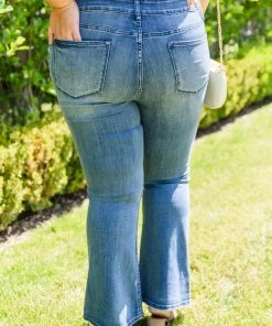 Ave Shops La Mode Contrast Trouser Flare Jeans