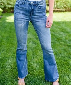 Ave Shops La Mode Contrast Trouser Flare Jeans