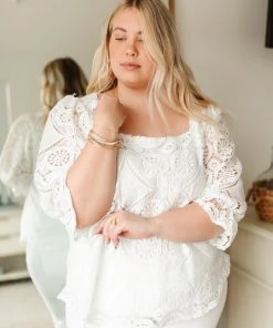 Ave Shops Lace Surprise Blouse In Ivory Clothing
