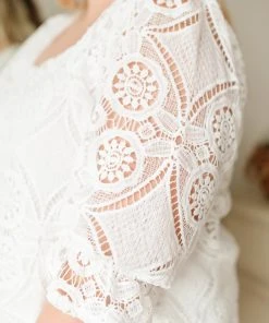 Ave Shops Lace Surprise Blouse In Ivory Clothing