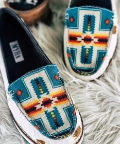 Myra Laramie Aztec Cowhide Slip On Shoes Footwear