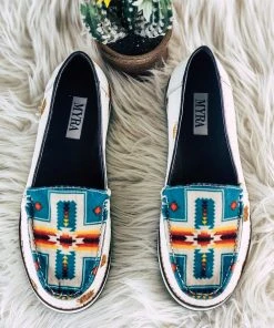 Myra Laramie Aztec Cowhide Slip On Shoes Footwear