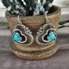 Blue Tortoise Jewelry Layered Heart Turquoise Dangle Earrings