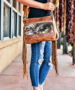 Myra Crossbody Handbags Leather Sunflower Fringe Crossbody Handbag