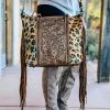 American Darling Handbags & Wallets Leopard Floral Tooled Conceal Carry Handbag