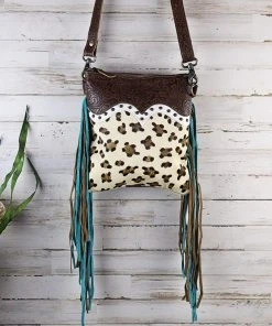 Myra Leopard & Fringe Crossbody Handbag Handbags & Wallets