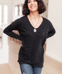 Ave Shops Let It Be Black Long Sleeve Top | Stylish Women's Tops & Blouses 27 Ave Shops Let It Be Top In Black Clothing