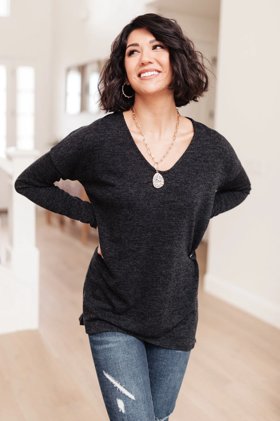 Ave Shops Let It Be Black Long Sleeve Top | Stylish Women's Tops & Blouses 13 Ave Shops Let It Be Top In Black Clothing