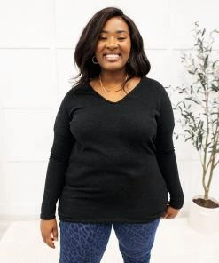 Ave Shops Let It Be Black Long Sleeve Top | Stylish Women's Tops & Blouses 24 Ave Shops Let It Be Top In Black Clothing