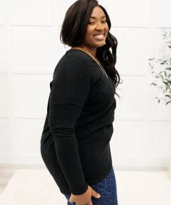 Ave Shops Let It Be Black Long Sleeve Top | Stylish Women's Tops & Blouses 25 Ave Shops Let It Be Top In Black Clothing