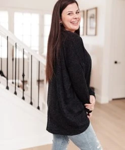 Ave Shops Let It Be Black Long Sleeve Top | Stylish Women's Tops & Blouses 21 Ave Shops Let It Be Top In Black Clothing