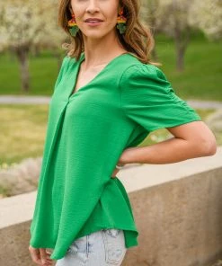 Ave Shops Let's Meet Up Green Blouse Clothing