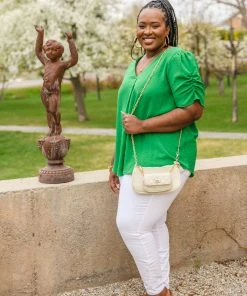 Ave Shops Let's Meet Up Green Blouse Clothing