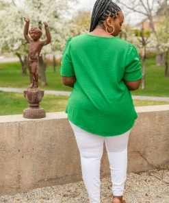 Ave Shops Let's Meet Up Green Blouse Clothing