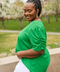 Ave Shops Let's Meet Up Green Blouse Clothing