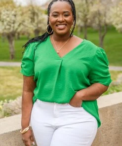 Ave Shops Let's Meet Up Green Blouse Clothing