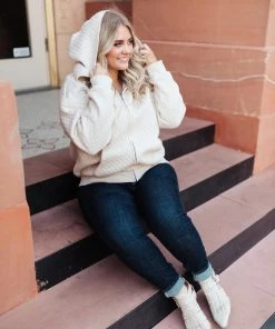 Ave Shops Keep Me Cozy Quilted Jacket In Cream Cardigans, Sweaters, Outerwear