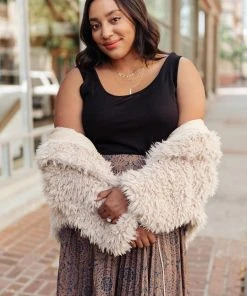 Ave Shops Cardigans, Sweaters, Outerwear Annika Plush Faux Fur Jacket