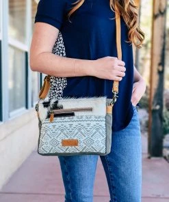 Sixtease Light Aztec & Cowhide Crossbody Handbag Handbags & Wallets