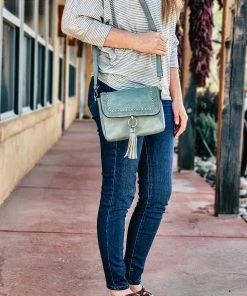 Jen & Co >> MEGA SALE << Light Blue Studded Crossbody Handbag