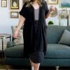 Ave Shops Light Breeze Short Sleeve Cardigan In Black Clothing