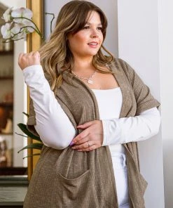 Ave Shops Light Breeze Olive Short Sleeve Cardigan - Women's Stylish & Comfortable Outerwear 37 Ave Shops Light Breeze Short Sleeve Cardigan In Olive Clothing