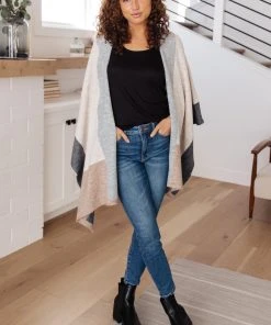 Ave Shops Lightly Layering Poncho Cardigan