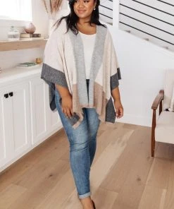 Ave Shops Lightly Layering Poncho Cardigan