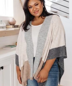 Ave Shops Lightly Layering Poncho Cardigan