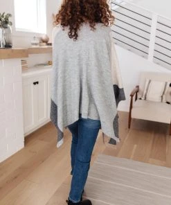 Ave Shops Lightly Layering Poncho Cardigan