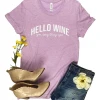 The Cinchy Cowgirl Lilac Hello Wine Short Sleeve Graphic Tee