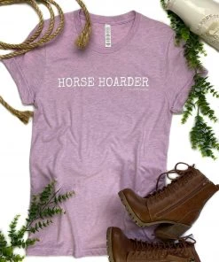 The Cinchy Cowgirl Lilac Horse Hoarder Graphic Short Sleeve Tee Clothing