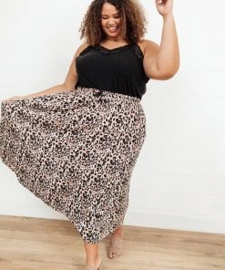 Ave Shops Lilith Maxi Skirt In Animal Print Bottoms & Jeans