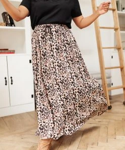 Ave Shops Lilith Maxi Skirt In Animal Print Bottoms & Jeans