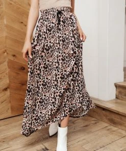 Ave Shops Lilith Maxi Skirt In Animal Print Bottoms & Jeans