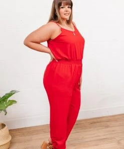 Ave Shops Livin' The Dream Red Jumpsuit - Stylish Women's Romper for Casual Wear 20 Ave Shops Livin' The Dream Jumpsuit In Red Dresses, Rompers, Jumpsuits