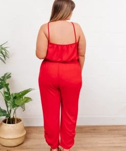 Ave Shops Livin' The Dream Red Jumpsuit - Stylish Women's Romper for Casual Wear 27 Ave Shops Livin' The Dream Jumpsuit In Red Dresses, Rompers, Jumpsuits