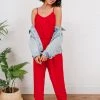 Ave Shops Livin' The Dream Jumpsuit In Red Dresses, Rompers, Jumpsuits