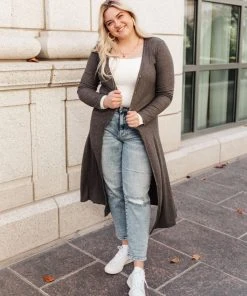 Ave Shops Clothing Lucky Break Cardigan In Charcoal