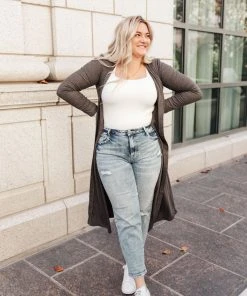 Ave Shops Clothing Lucky Break Cardigan In Charcoal