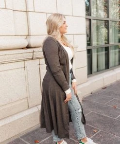 Ave Shops Clothing Lucky Break Cardigan In Charcoal