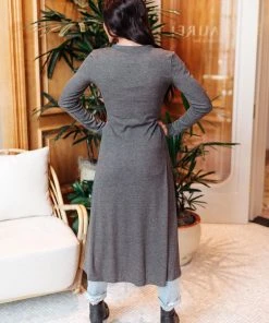 Ave Shops Clothing Lucky Break Cardigan In Charcoal