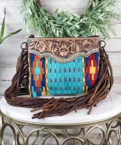 American Darling Handbags & Wallets Luna Turquoise Aztec Fringe Crossbody Handbag