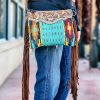 American Darling Handbags & Wallets Luna Turquoise Aztec Fringe Crossbody Handbag